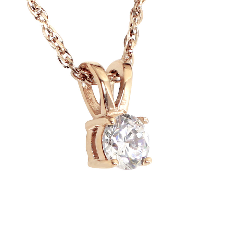 Solitaire CZ Pendant-Rose Gold (SS) - main