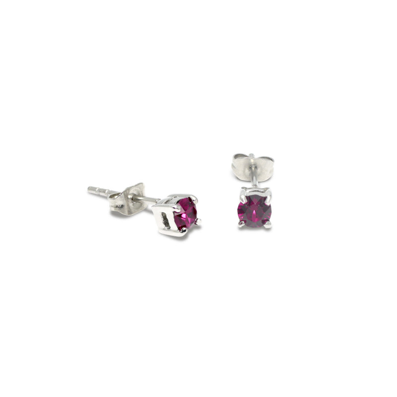 Solitaire Stud Earrings 4mm (SS) - view 2