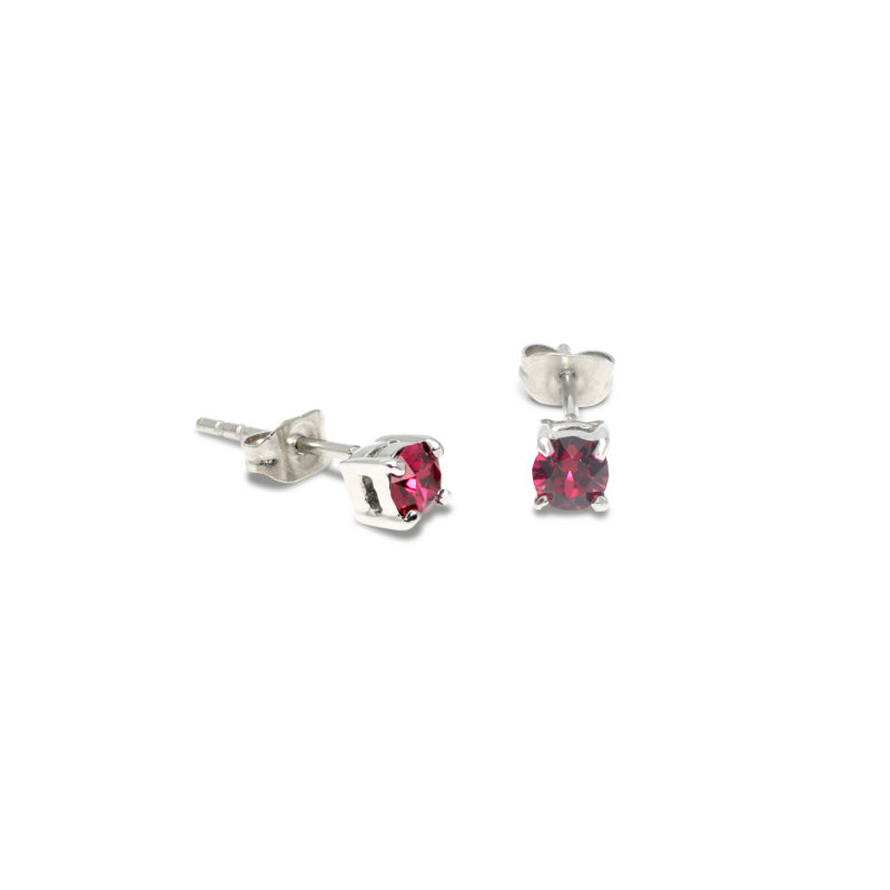 Solitaire Stud Earrings 4mm (SS) - view 3