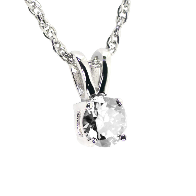 Solitaire CZ Pendant (Rhodium SS) - main