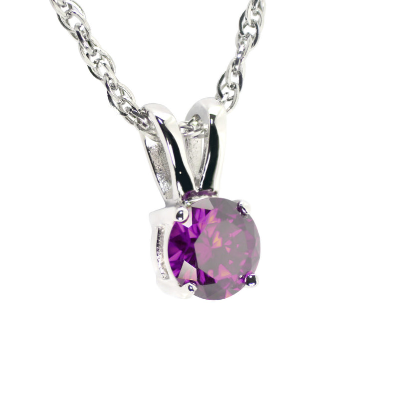 Solitaire CZ Pendant (Rhodium SS) - view 2