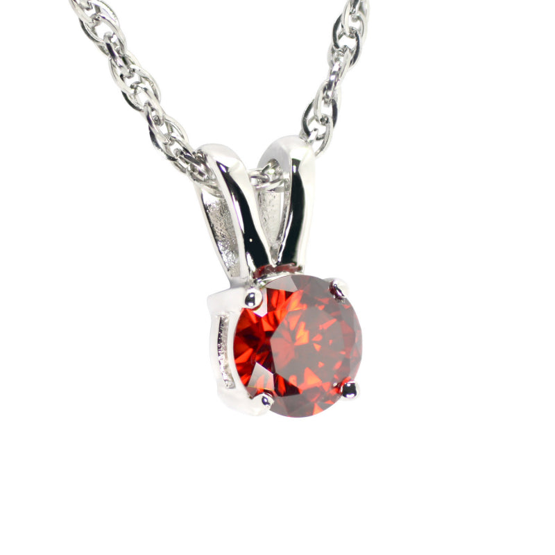 Solitaire CZ Pendant (Rhodium SS) - view 3