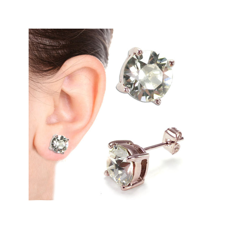 Solitaire Stud Earring Rose Gold 8mm (SS) - main