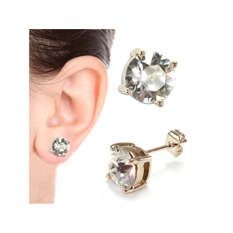 Solitaire Stud Earring Gold 8mm (SS) - main