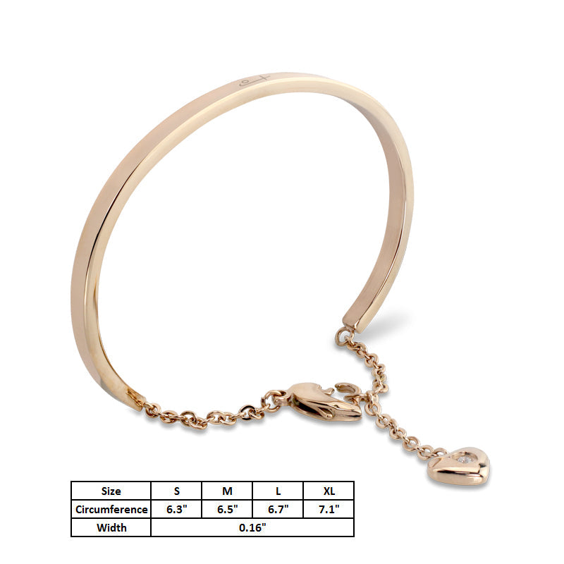 Rose Gold Heart Cuff (SS) - view 2