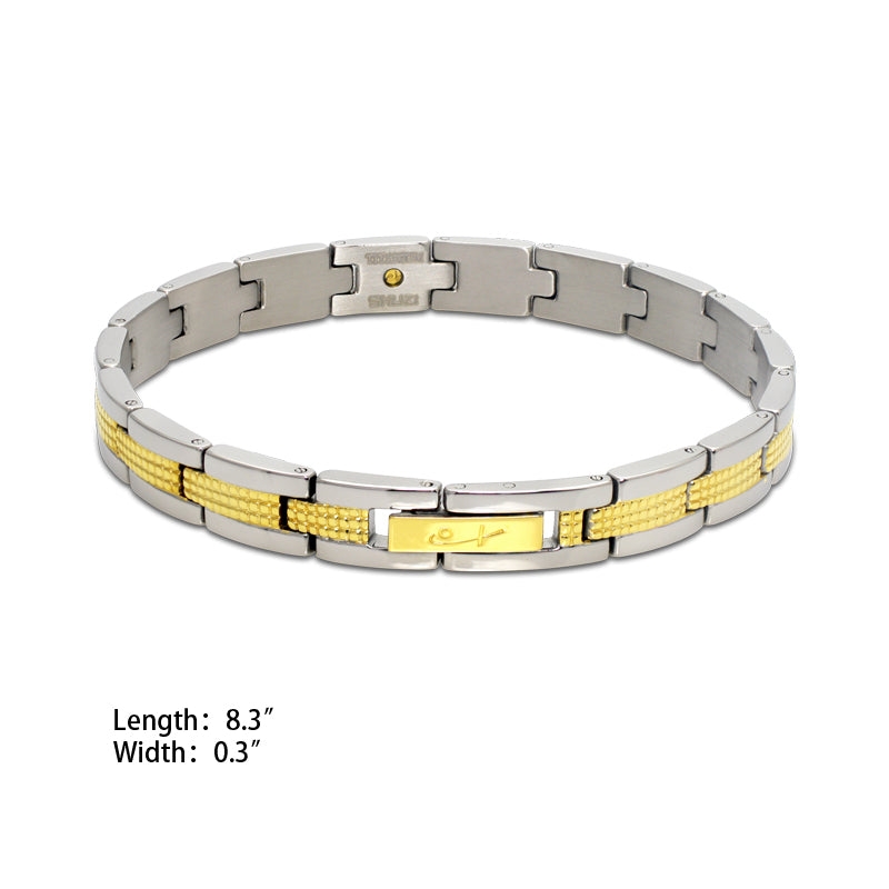 Textured Two Tone Bracelet (Ti) - view 2