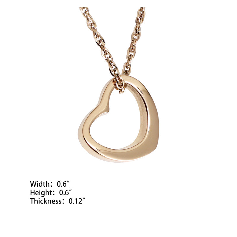Curved Heart Pendant-Rose Gold (SS) - view 2