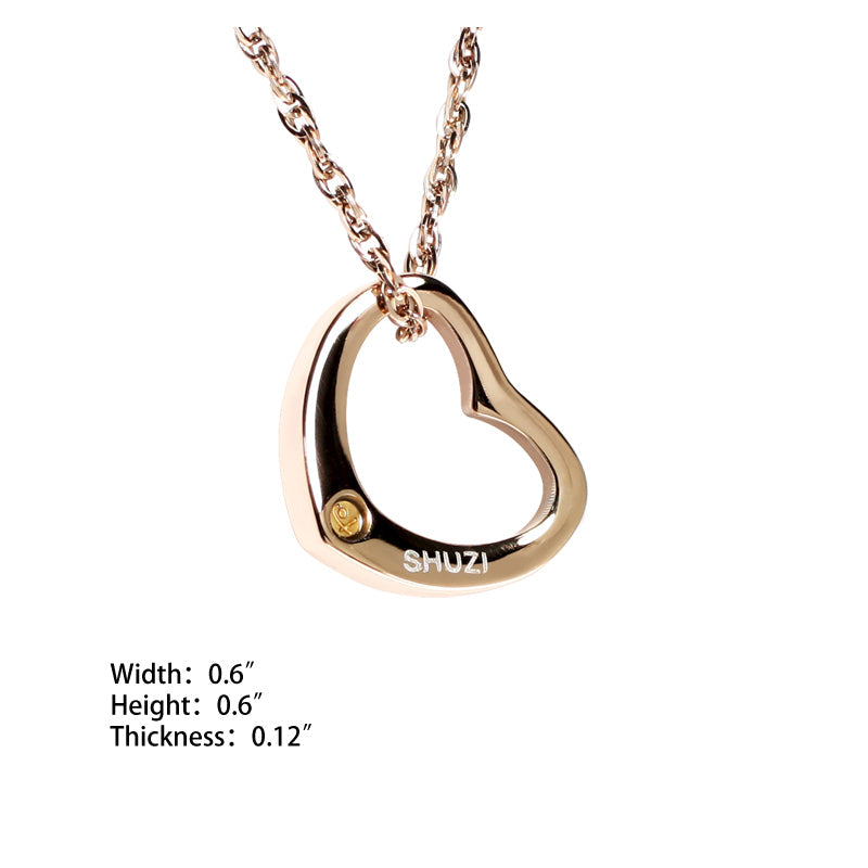 Curved Heart Pendant-Rose Gold (SS) - view 3