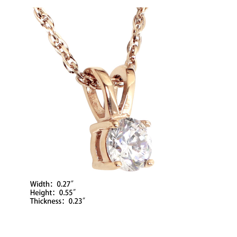 Solitaire CZ Pendant-Rose Gold (SS) - view 2