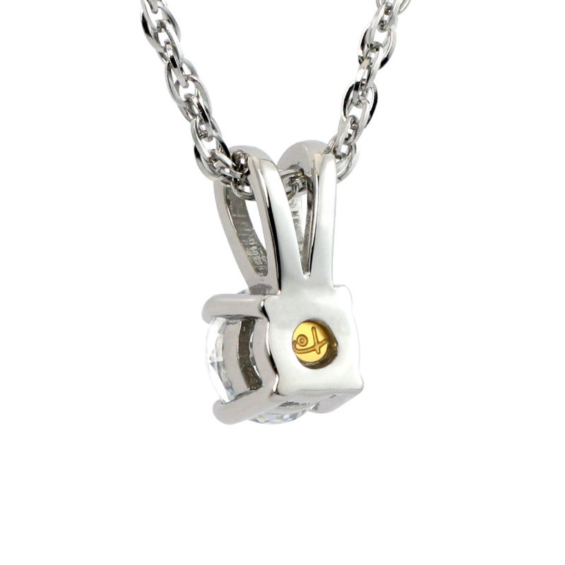 Solitaire CZ Pendant (Rhodium SS) - view 7