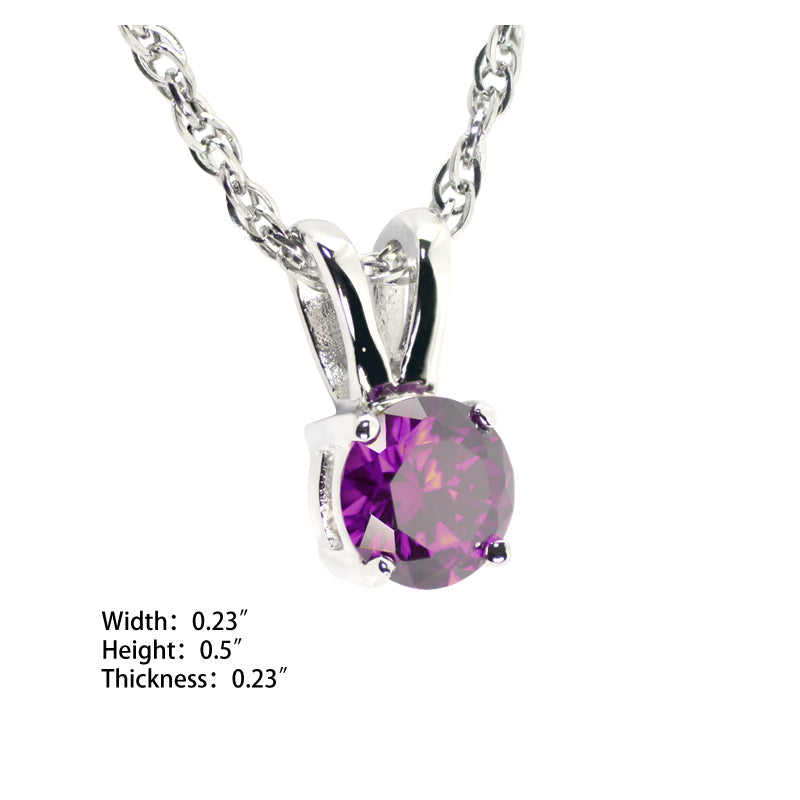 Solitaire CZ Pendant (Rhodium SS) - view 5
