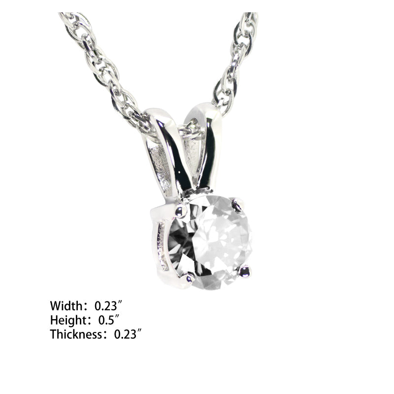 Solitaire CZ Pendant (Rhodium SS) - view 4