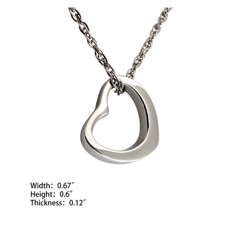 Curved Heart Pendant (SS) - view 2