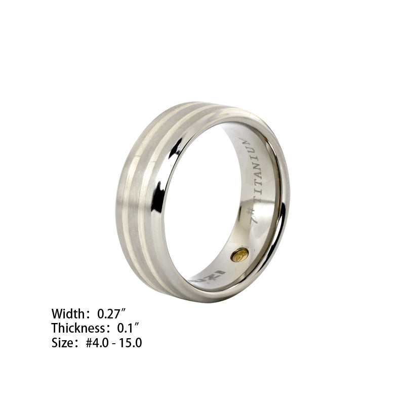 Silver Striped Band (Ti) - view 2