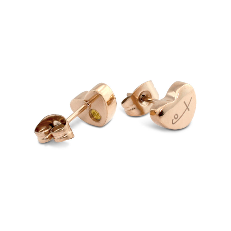 Tiny Heart Stud Earrings RG (SS) - view 3
