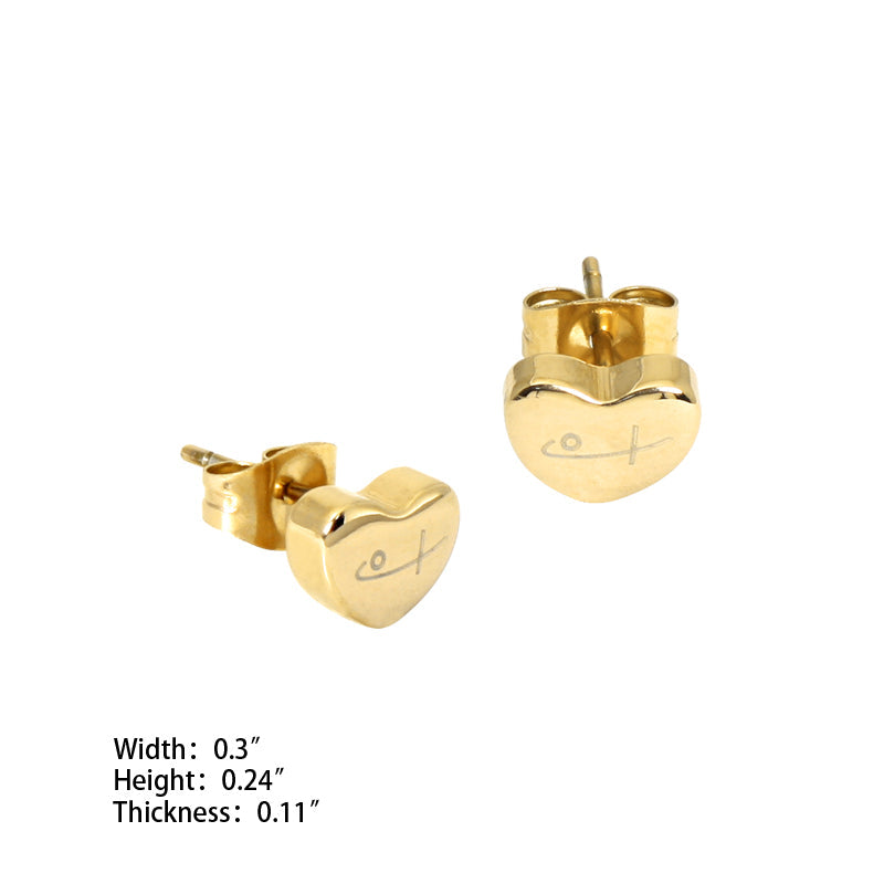 Tiny Heart Stud Earrings Gold (SS) - view 2