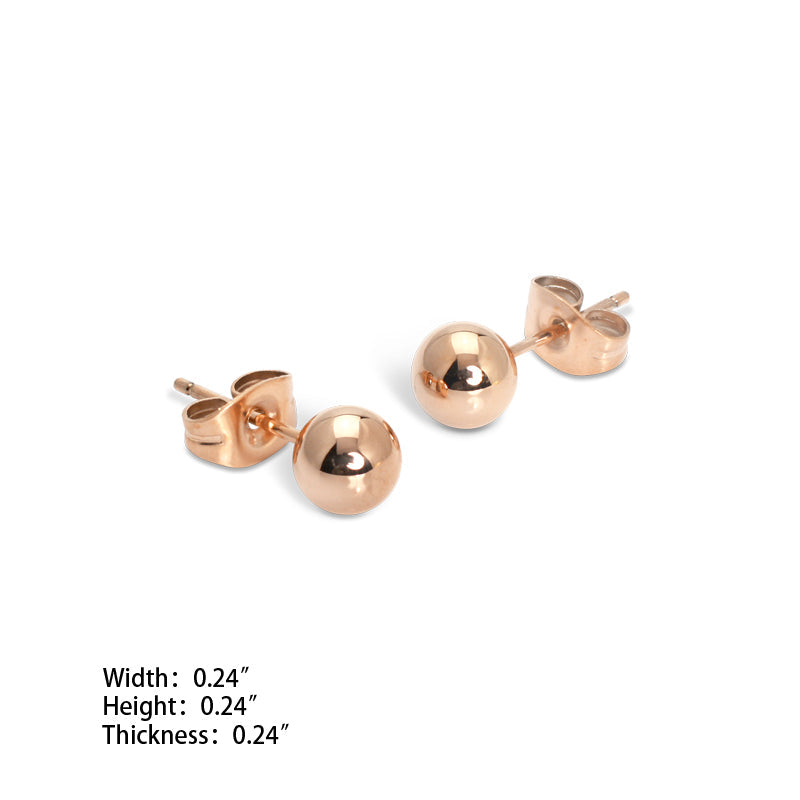 6mm Ball Stud Earrings RG (SS) - view 2