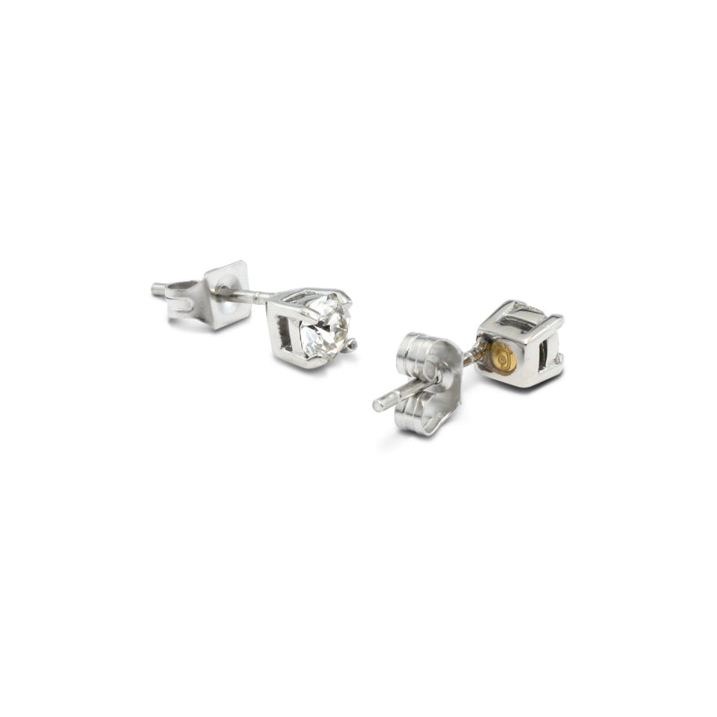 Solitaire Stud Earrings 4mm (SS) - view 4