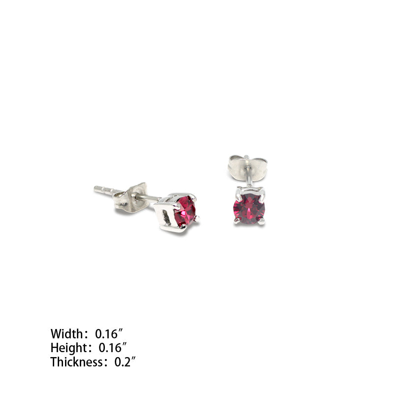 Solitaire Stud Earrings 4mm (SS) - view 9