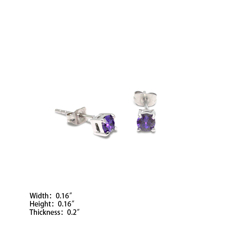 Solitaire Stud Earrings 4mm (SS) - view 8