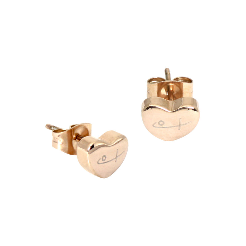 Tiny Heart Stud Earrings RG (SS) - main